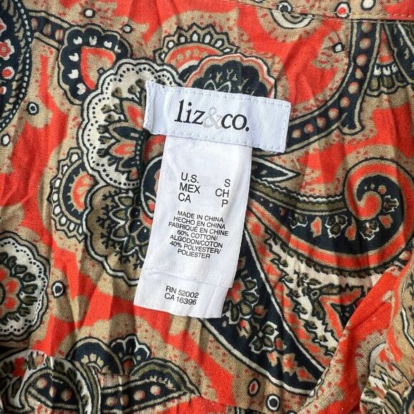 Liz & Co Paisley Button Down shirt, women’s size S - Picture 6 of 6